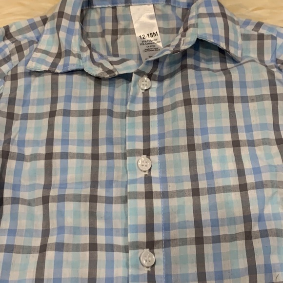 Joe Fresh & George Button-Down Striped Dress Shirts Blue/Gray/Turquoise 12-18M - Picture 6 of 8